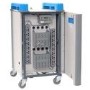 LapCabby 16 Port Charging Trolley Vertical Compact charges 16 devices up to 17 screen size – laptops and Chromebooks including protective cases.