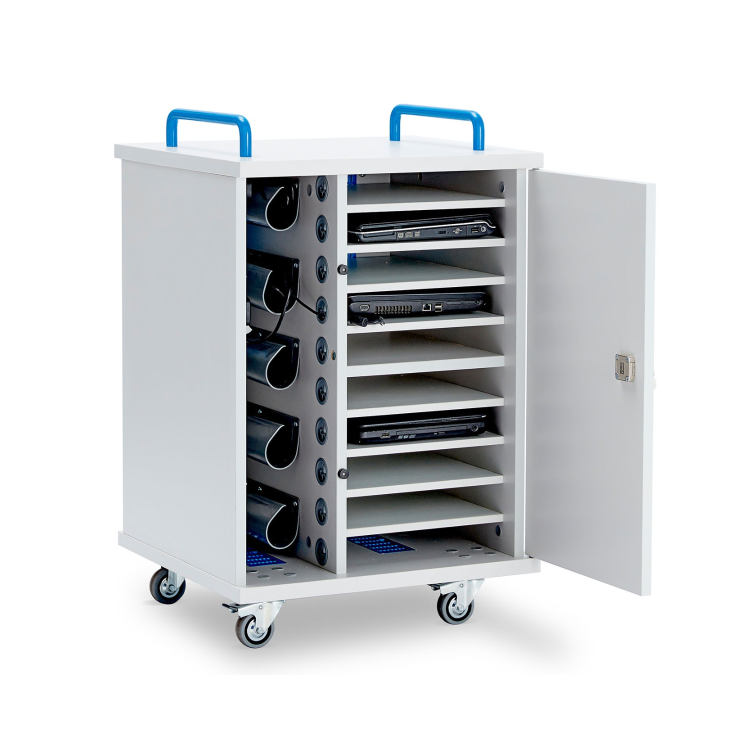 LapCabby Lyte Single Door 10 Laptops or Chromebooks and Tablets up to 15.6" Charging Trolley