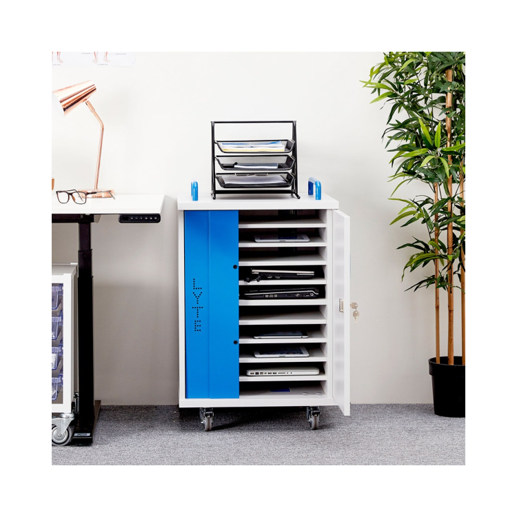 LapCabby Lyte Single Door 10 Laptops or Chromebooks and Tablets up to 15.6" Charging Trolley