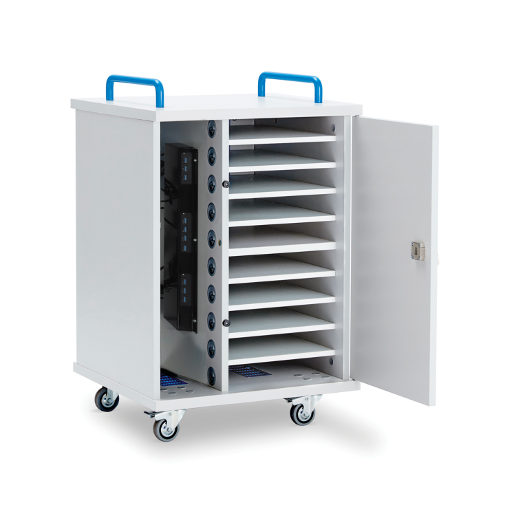 LapCabby Lyte Single Door 10 Laptops or Chromebooks and Tablets up to 15.6" Horizontal Charging Trolley
