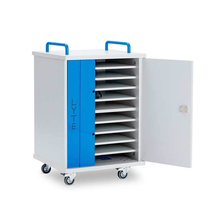 LapCabby Lyte Single Door 10 Laptops or Chromebooks and Tablets up to 15.6" Horizontal Charging Trolley
