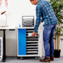 LapCabby Lyte Single Door 10 Laptops or Chromebooks and Tablets up to 15.6" Horizontal Charging Trolley