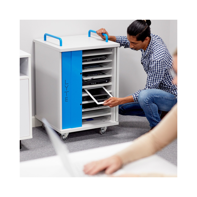 LapCabby Lyte Single Door 10 Laptops or Chromebooks and Tablets up to 15.6" Horizontal Charging Trolley
