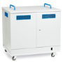 LapCabby Lyte Double Door 32 Chromebooks and Tablets up to 14? Metal Shelf Mobile Power 7 Charging Trolley