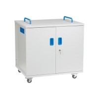 Lyte Double Door 32 Metal Shelf for Laptops or Chromebook and Tablets up to 15.6" Charging Trolley