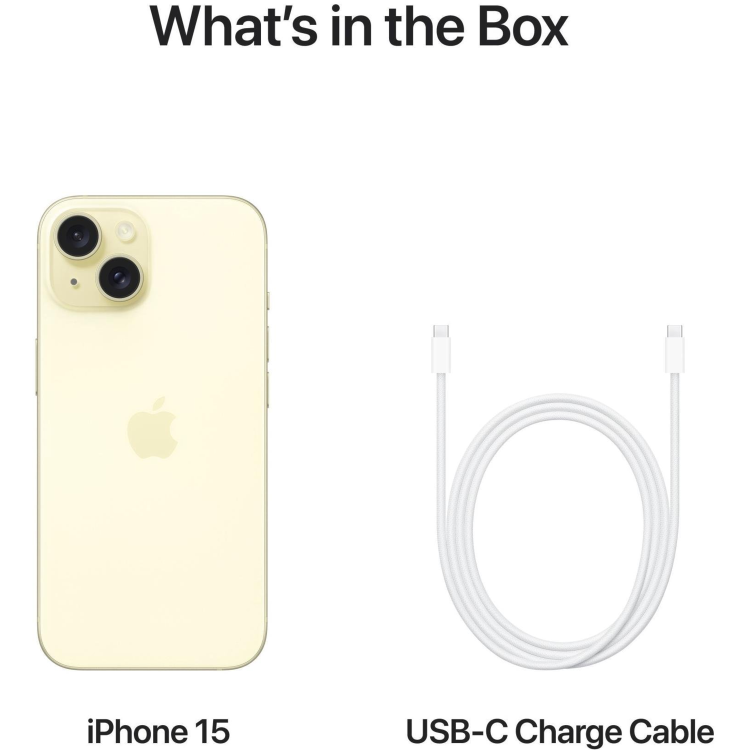Apple iPhone 15 Yellow 6.1" 512GB 5G Unlocked & SIM Free Smartphone