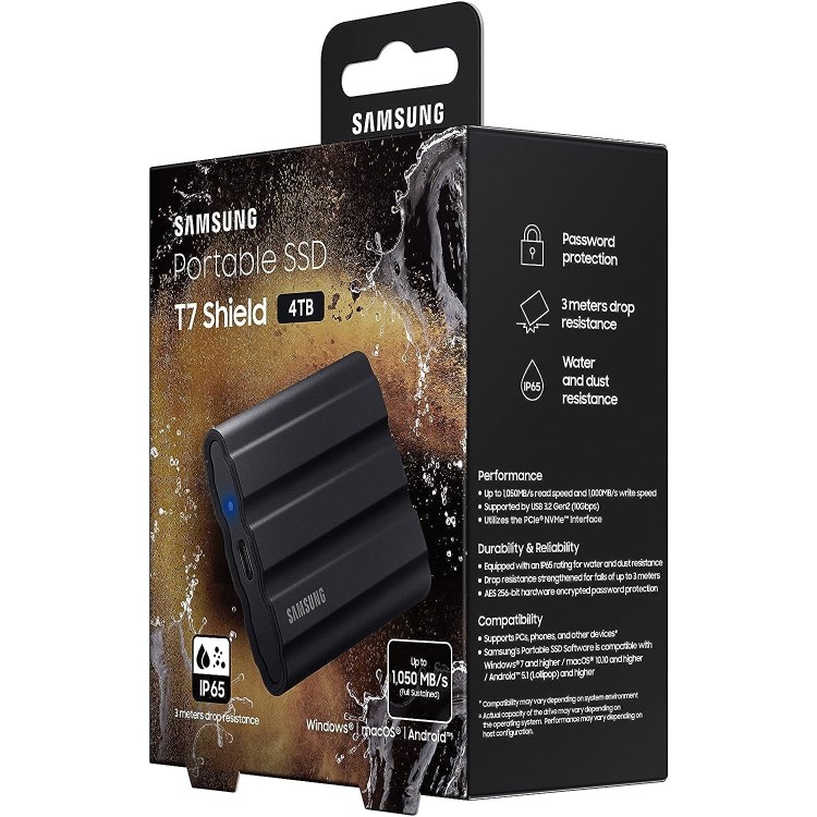 Samsung T7 Shield 4TB USB 3.2 Gen 2 External SSD