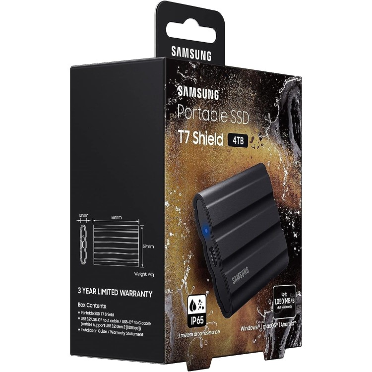 Samsung T7 Shield 4TB USB 3.2 Gen 2 External SSD