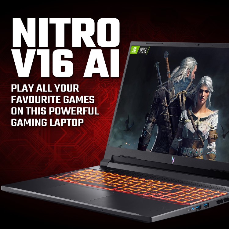 Acer Nitro V 16 AI V16 AI AMD Ryzen 7 16GB RAM 512GB SSD RTX 5050 180Hz 16 Inch Windows 11 Gaming Laptop