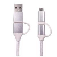 OEM 1 Meter USB-C / USB-A to USB-C /Micro B White Braided Cable