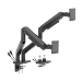 electriQ Dual Premium Monitor Arm with USB A/C Ports For Up to x2 45" Screen