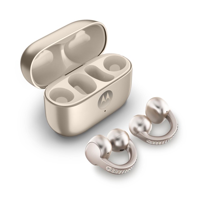 Motorola Moto Buds Loop Bluetooth Earphones - French Oak w/ crystals by Swarovski