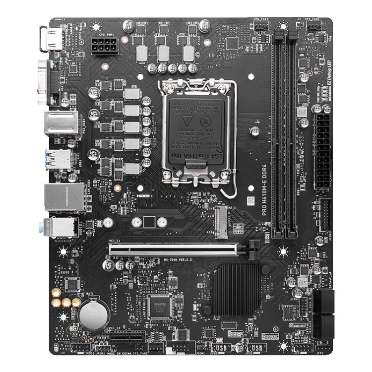 Box Opened MSI PRO H610M-E Intel H610 LGA 1700 DDR4 Micro ATX Motherboard