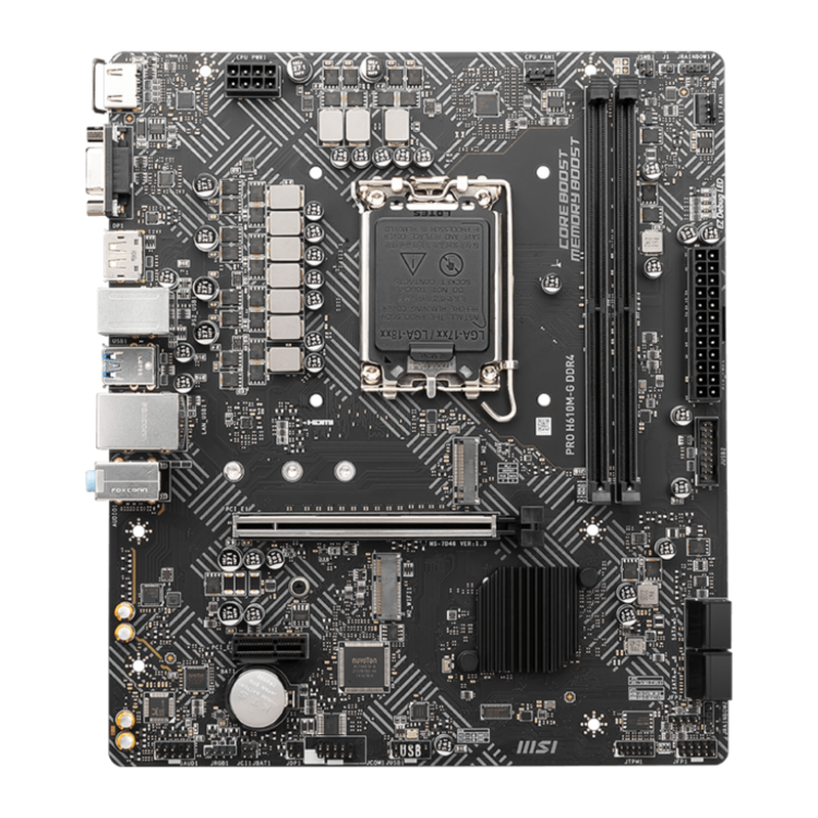 MSI PRO H610M-G Intel H610 1700 DDR4 Micro ATX Motherboard