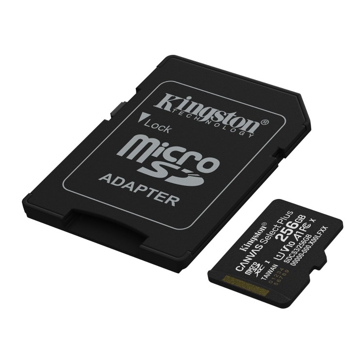 Kingston Canvas Select Plus 256GB microSDXC UHS-I Memory Card + microSD to SD adapter