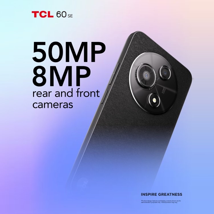 TCL 60SE Obsidian Black 6.7" 512GB 4G Unlocked & SIM Free Smartphone