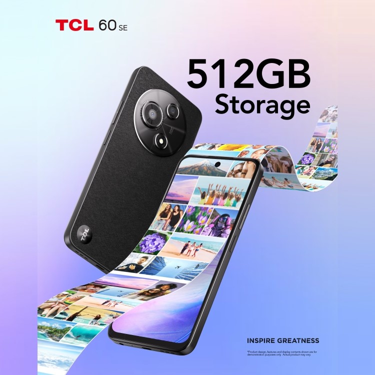 TCL 60SE Obsidian Black 6.7" 512GB 4G Unlocked & SIM Free Smartphone