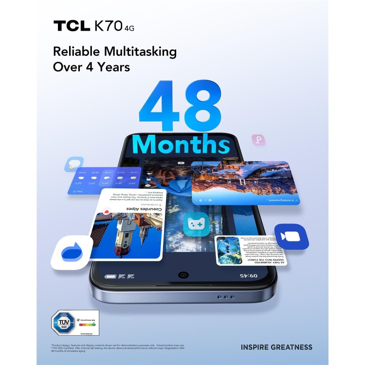 TCL K70 4G Midnight Black 6.8" 128GB 4G Unlocked & SIM Free Smartphone