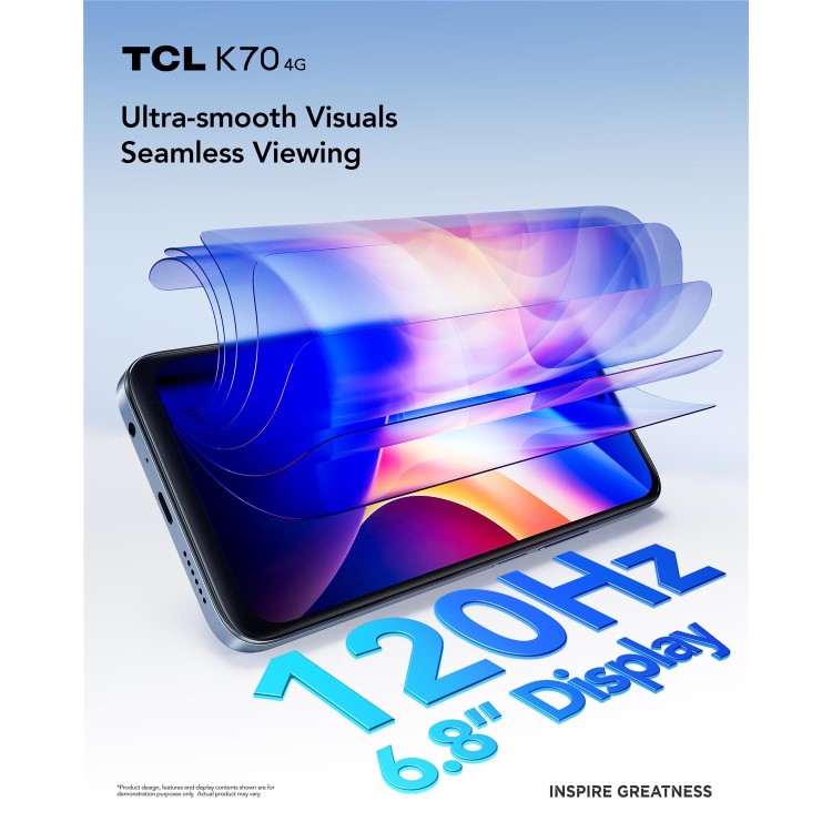 TCL K70 4G Midnight Black 6.8" 128GB 4G Unlocked & SIM Free Smartphone