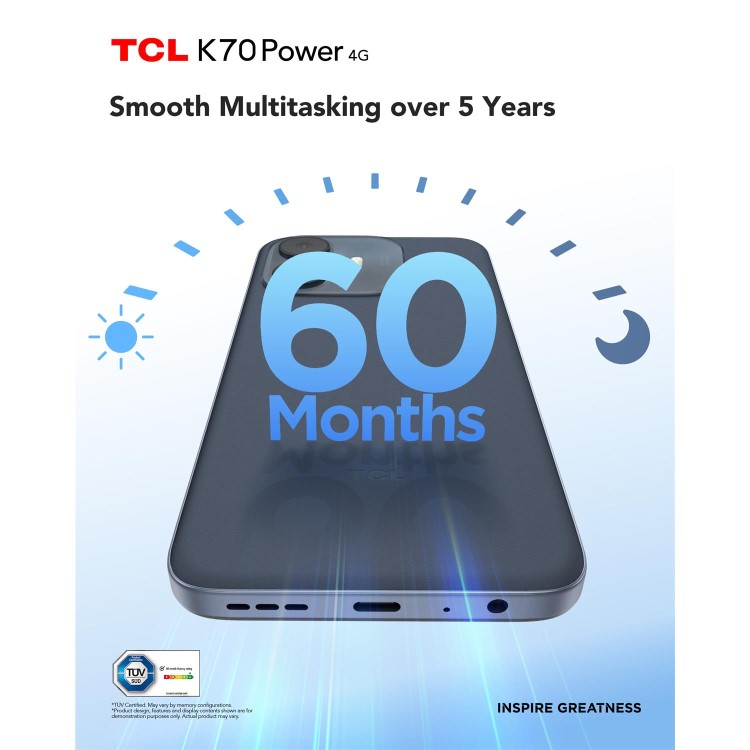 TCL K70 Power 4G Space Grey 6.8" 256GB 8GB 4G Unlocked & SIM Free Smartphone