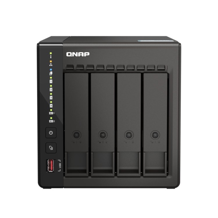 QNAP TS-453E 8GB RAM with 32TB Installed Storage 4 Bay SATA Desktop NAS Storage