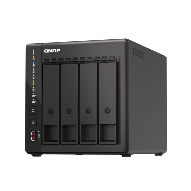 QNAP TS-453E 8GB RAM with 32TB Installed Storage 4 Bay SATA Desktop NAS Storage