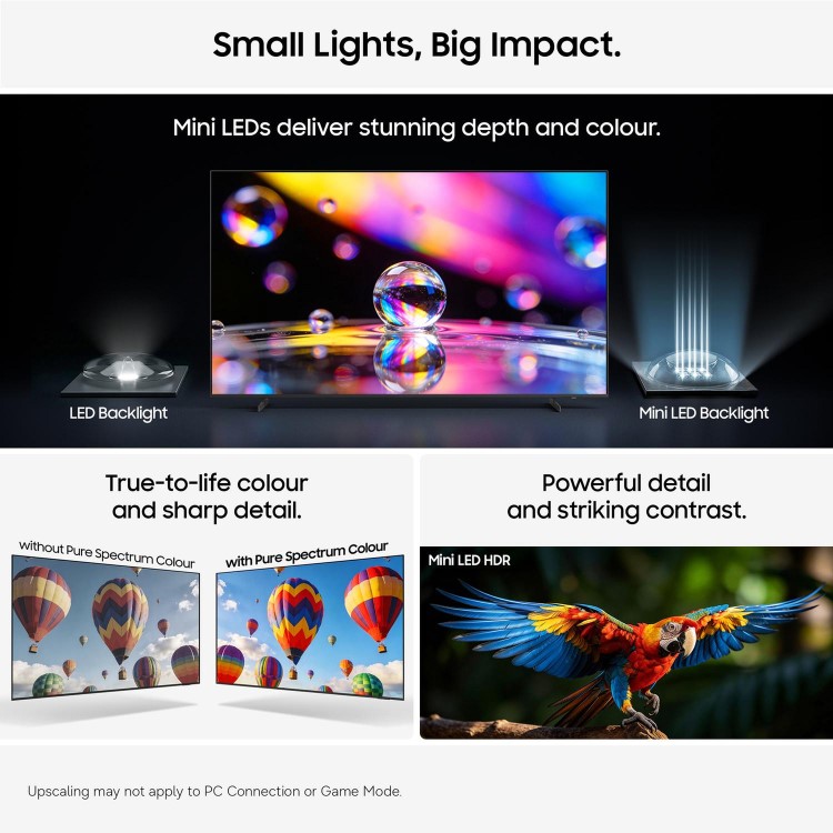 Samsung UE50M70HAKXXU 50" Mini LED 4K Ultra HD Smart TV with Tizen OS  Vision AI Companion Gaming Hub Object Tracking Sound Lite & Pure Spectrum Colour Technology