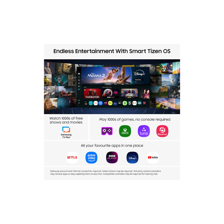 Samsung UE43U8020HKXXU 43" Crystal UHD 4K Smart TV with HDR10+ Gaming Hub & Tizen OS