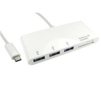 OEM USB-C 3-Port USB Hub With Card Reader White