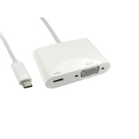 OEM 15cm USB-C to VGA Adapter with Power Delivery White