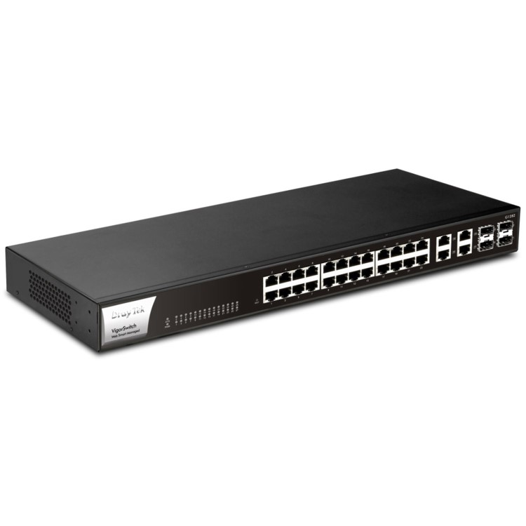 DrayTek VigorSwitch G1282 24-Port Rack-mountable Managed Switch