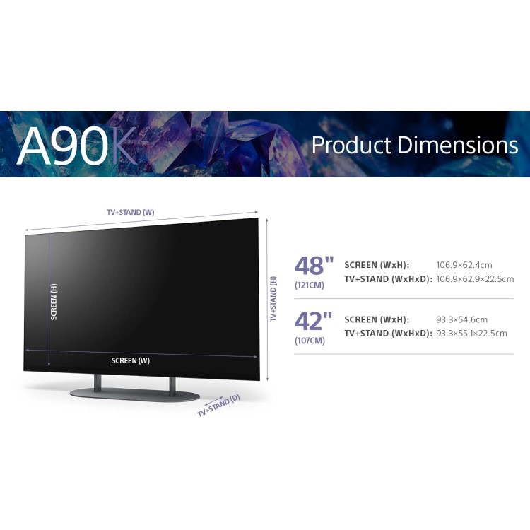 Sony XR48A90KU 48-Inch 4K OLED Smart TV  Google TV HDR & Dolby Vision