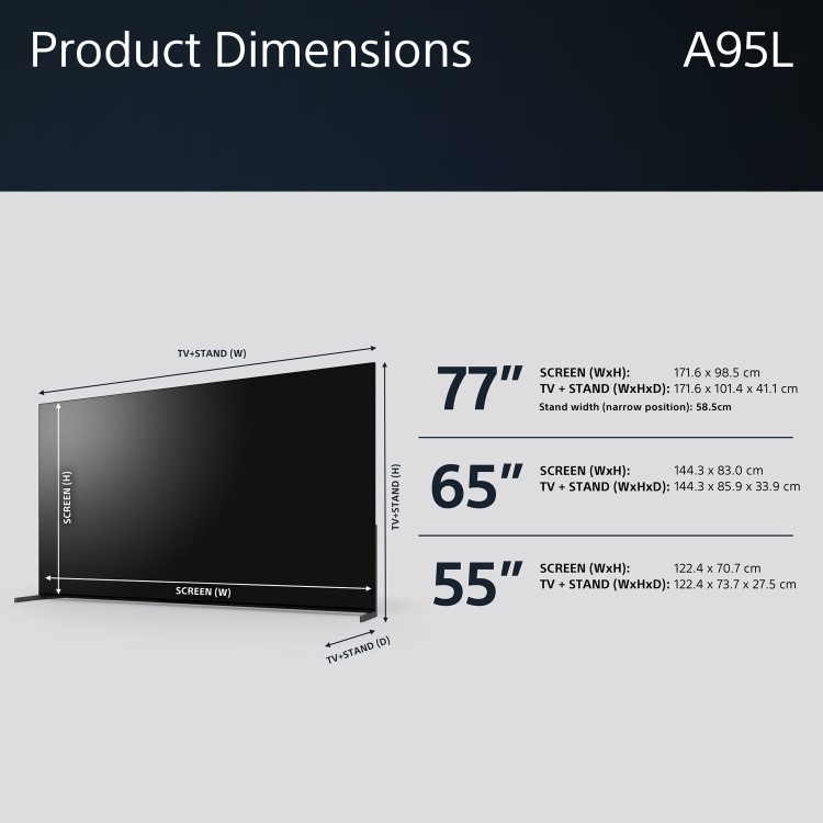 Sony BRAVIA XR A95L 77 inch Smart 4K Ultra HD Google OLED TV