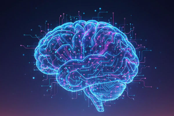 Abstract digital brain representing artificial intelligence