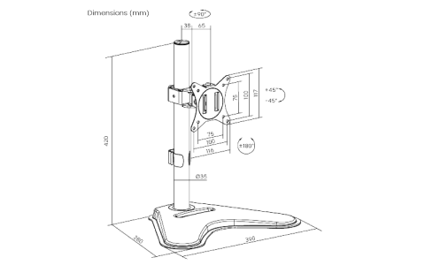 V-Shaped Freestanding Base: Stability with a Built-in Phone Slot