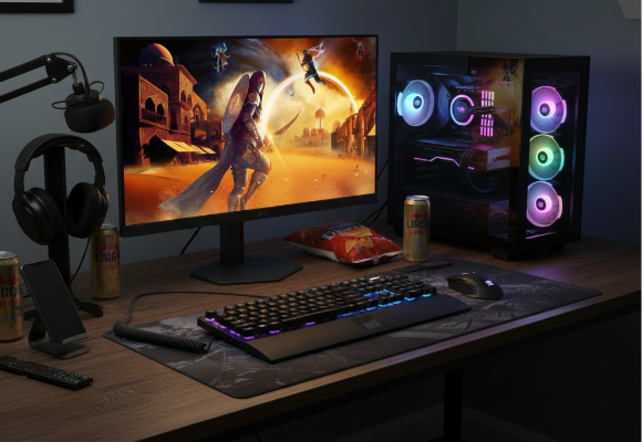 A dual mode monitor set up for gaming